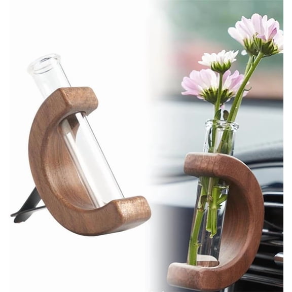 2-PCS Car Vase Vent Clip,Mini Glass Car Flower Vase Clip,Plant Car Air Freshener Vent Clip,Car Vent Flower Pot Car Air Vent Ornament for Car Interior