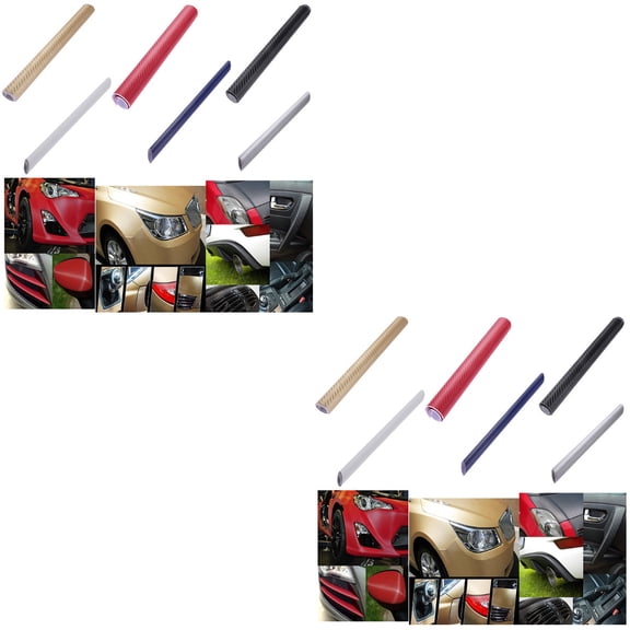 2 PCS Car Wrap Decals Cars Carbon Fiber Film Vinyl for Silver