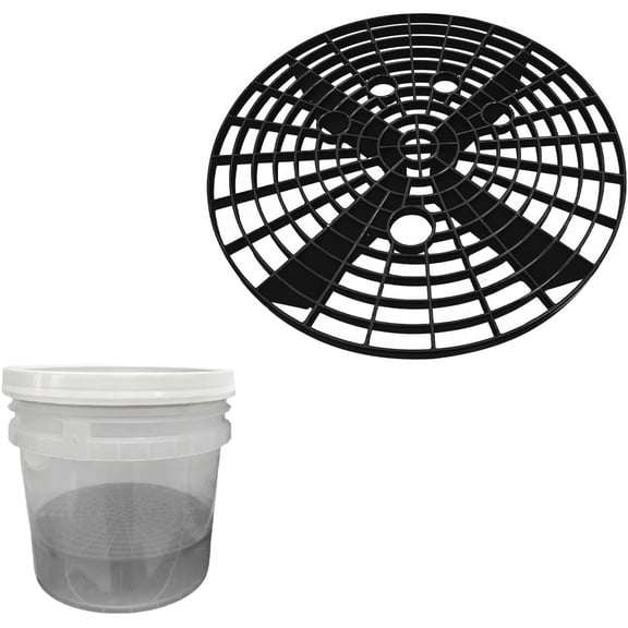 2 PCS Car ash Bucket Inserts, Plastic Vehicle ash Bucket Insert Detail Grit Trap, Auto ash Dirt Collectors Fits 12 Inch Diameter Bucket, Universal Car Accessories (Black, 1PCS)