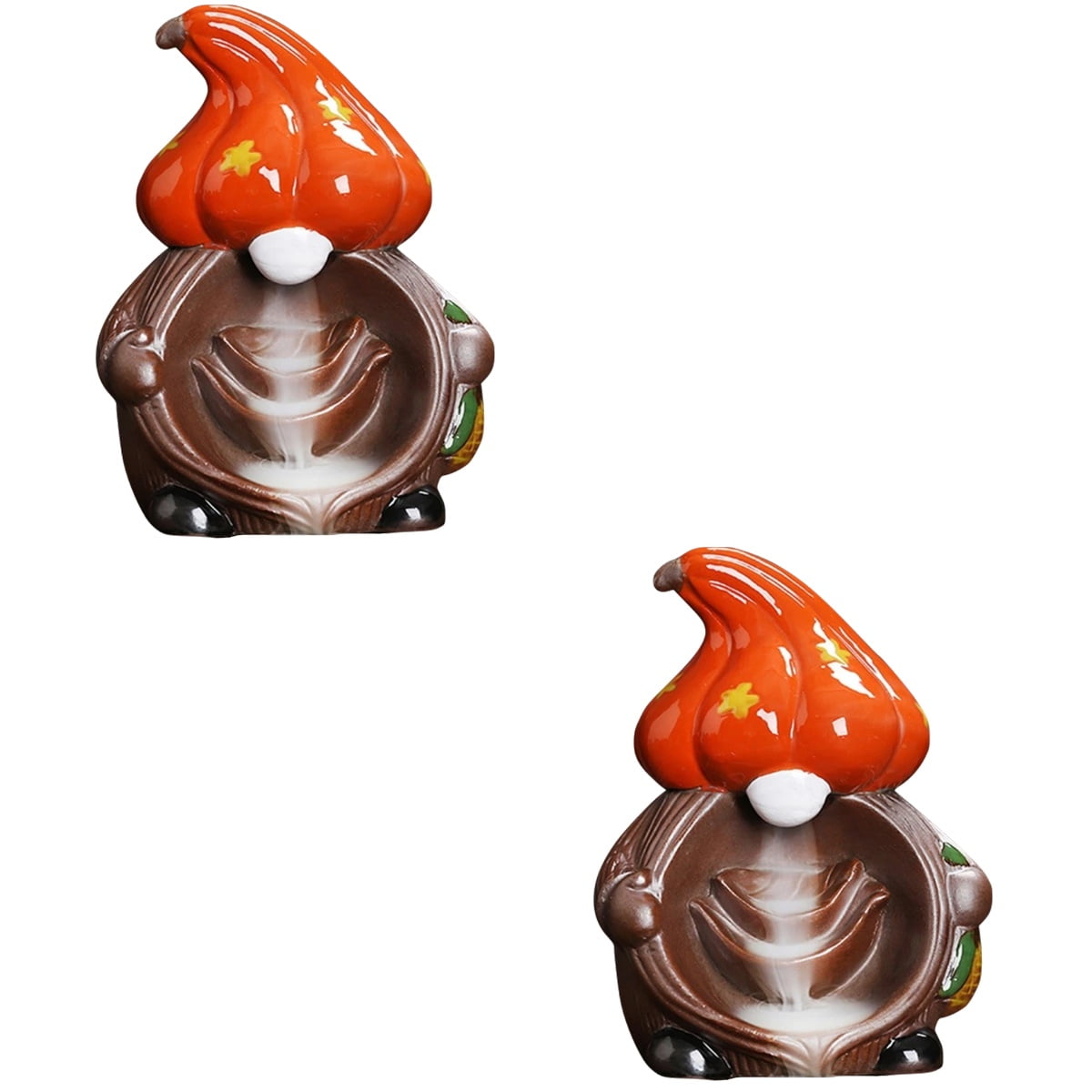 2 PCS Ceramic Pumpkin Censer Norse Decor Backflow Incense Burner
