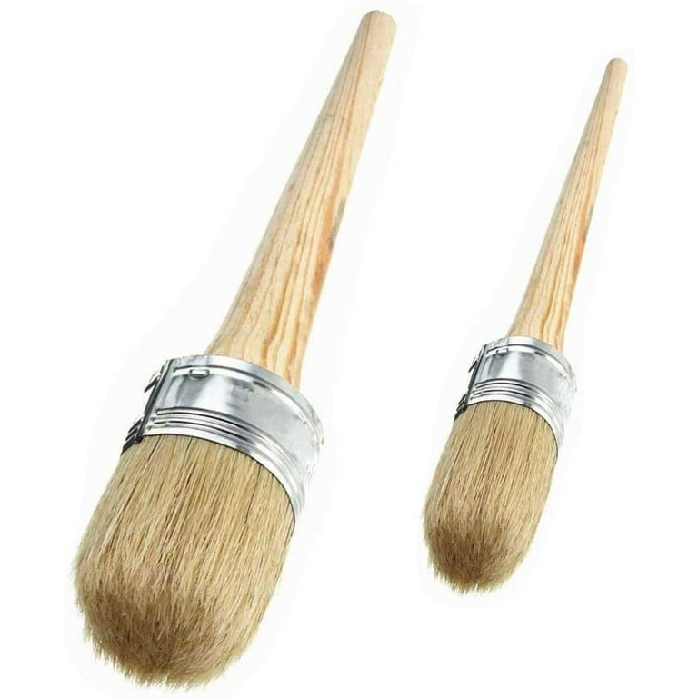 Chalk Paint Brushes for Furniture, Round Paint Brush Set,Wax Brush,Stencil  Brushes for Painting or Waxing on Wood,Milk Paint,Home Decor,Natural