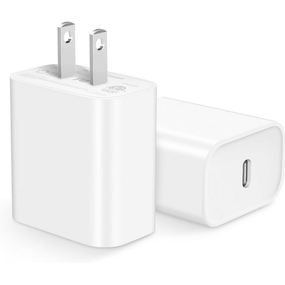 2 Pack USB C Charger Block,Super Fast Charging Type C Wall Phone Charger Compatible with iPhone 17/16/15/14/13 and Compatible with Samsung S25/S24/S23