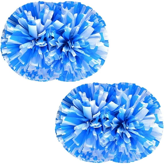 2 PCS Cheerleading Pom Poms with Handle or Ring for Team Spirit Sports Dance Cheering Kids Adults, Cheer Pom Poms for Halloween Basketball Football Stage Performance