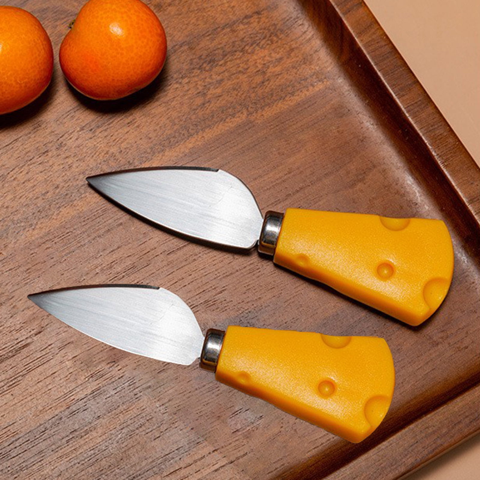 2 PCS Cheese Spreader with Plastic Handle Mini Butter Knives Stainless ...