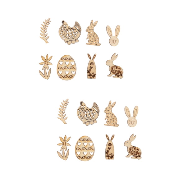 2 PCS Chicken Shapes to Cut Out Easter Wood Chips Camp Decorations