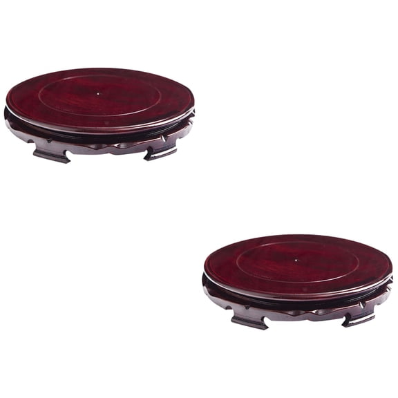 2 PCS Chinese Pot Stand Plant Sturdy Flowerpot Tray Child 10*10cm Brown