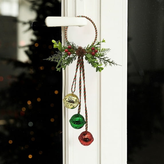 2 PCS Christmas Bells Ornaments for Christmas Tree, Iron Bells Hanging Ornament for Window Displays and Door Hangings, Decorative Christmas Bells for Bedrooms Living Rooms