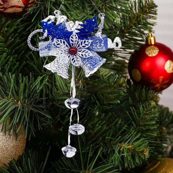 2 PCS Christmas Decorations Home Xmas Bell for Tree Decoration Wall Decoration,Double Jingle Bells Hanging Pendant Holiday Party Ornament,Xmas Tree Front Door Wreath Indoor Outdoor Xmas Bell Ornament