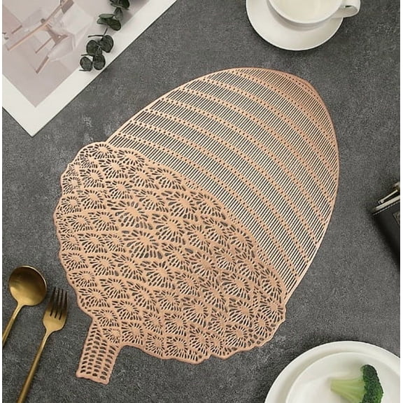 2 PCS Christmas Pinecone Placemats - Non-Slip Insulation Mats for Festive Table Decor