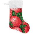 2 PCS Christmas Stocking Red Strawberry Big Warm 18 x 12 Inch Hanging