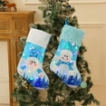thumbnail image 1 of 2 PCS Christmas Stockings with LED Light,Light up Christmas Stockings, Santa Snowman Xmas Stockings with Faux Fur Cuff,Decorative Stocking Hanging Ornament for Home Fireplace Holiday Party, 1 of 7