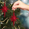 thumbnail image 1 of 2 PCS Christmas Tree Decorations Star Pendant Plastic Glitter Star Hanging Ornament Gift Party Supplies Xmas Decor for Farmhouse Home Restaurant Festival, 1 of 7