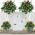 thumbnail image 1 of 2 PCS Christmas Tree Outdoor Pre-lit Artificial Christmas Tree with Mixed Decorations Colorful Xmas Tree Ground Insert Lights Garden Lights for Outside Holiday Display Yard Front Porch Pathway Decor, 1 of 6