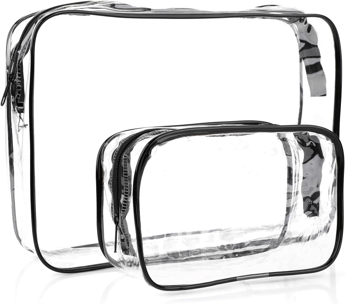 2 PCS Clear Toiletry Bag Portable Waterproof Travel Clear Makeup Bags