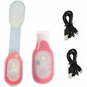2 PCS Clip on Flashlights Rechargeable Nurse Light Running Light Attach to Collar Pocket Hands Free Magnetic Clip White/Red Lights Portable Lighting for Night Shifts, Night Running, Camping