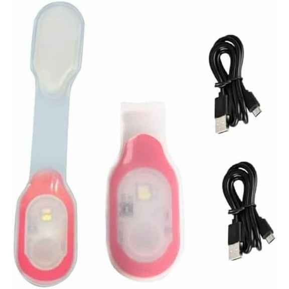 2 PCS Clip on Flashlights Rechargeable Nurse Light Running Light Attach to Collar Pocket Hands Free Magnetic Clip White/Red Lights Portable Lighting for Night Shifts, Night Running, Camping