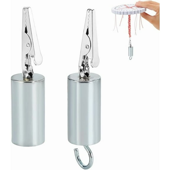 2 PCS Clip Weight 2 Styles Kumi Weight Wire Knitter Kumihimo Weight with Hook for Braiding Disk Kumihimo Braids Wire Straight and TightPlatinum
