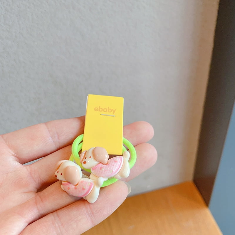 2 PCS Colorful Puppy Elastic Hair Bands for Girls Children's Hair Accessories Baby Headwear Ties