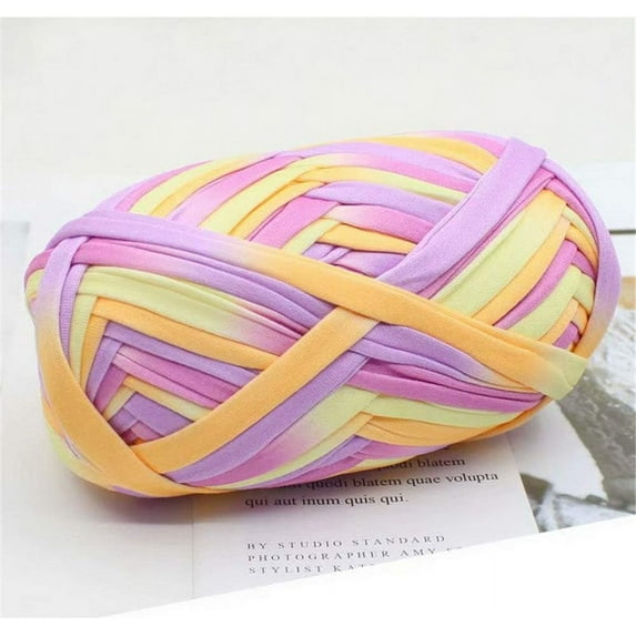 2 PCS Colorful T-Shirt Yarn Knitting Yarn Fabric Crochet Cloth for DIY Knitted Fabric Art