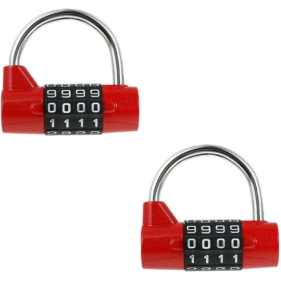 TAILTOSS Red 4-Digit Combination Padlock for School - Zinc Alloy, Tough and Safe