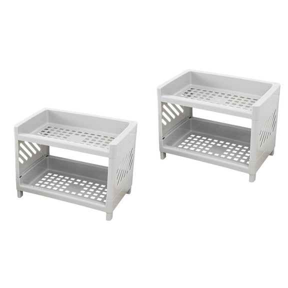 NUOLUX Plastic Spice Rack Simple Design for Kitchen Extra Space 2Pcs