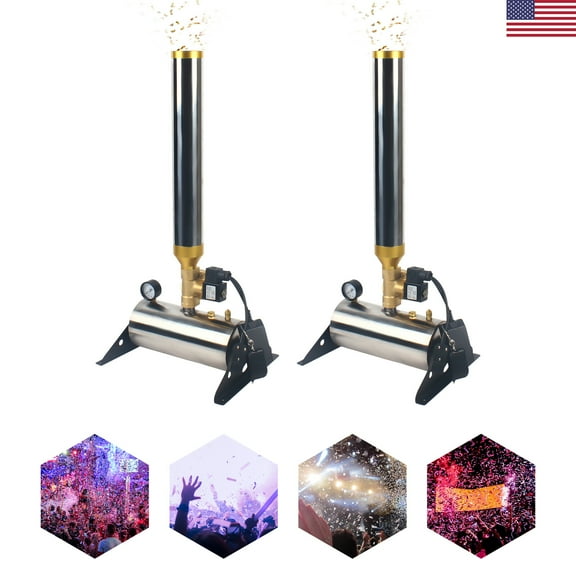 2 PCS Confetti Machines 150W Electric Confetti Machine with Remote Control, Angle Adjustable ConfettiLauncher Machines for Weddings Concerts Parties Stage Performances