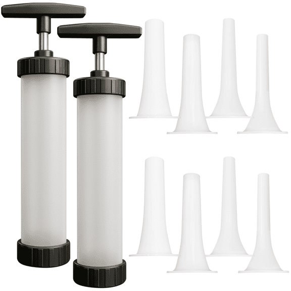 2 PCS Convenient Sausage Stuffer Kit - 4 Size Filling Tubes for Fast Meat Filling (Holiday/BBQ/Camping)
