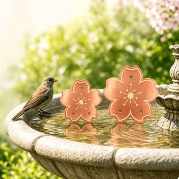 2 PCS Copper Disc for Bird Bath, Bird Bath Purification Disk - Metal Cleaner, Anti Algae Water Disc for Outdoor Garden Bowl Fountain Deck Patio Birdbath Maintenance Accessory,10*10CM