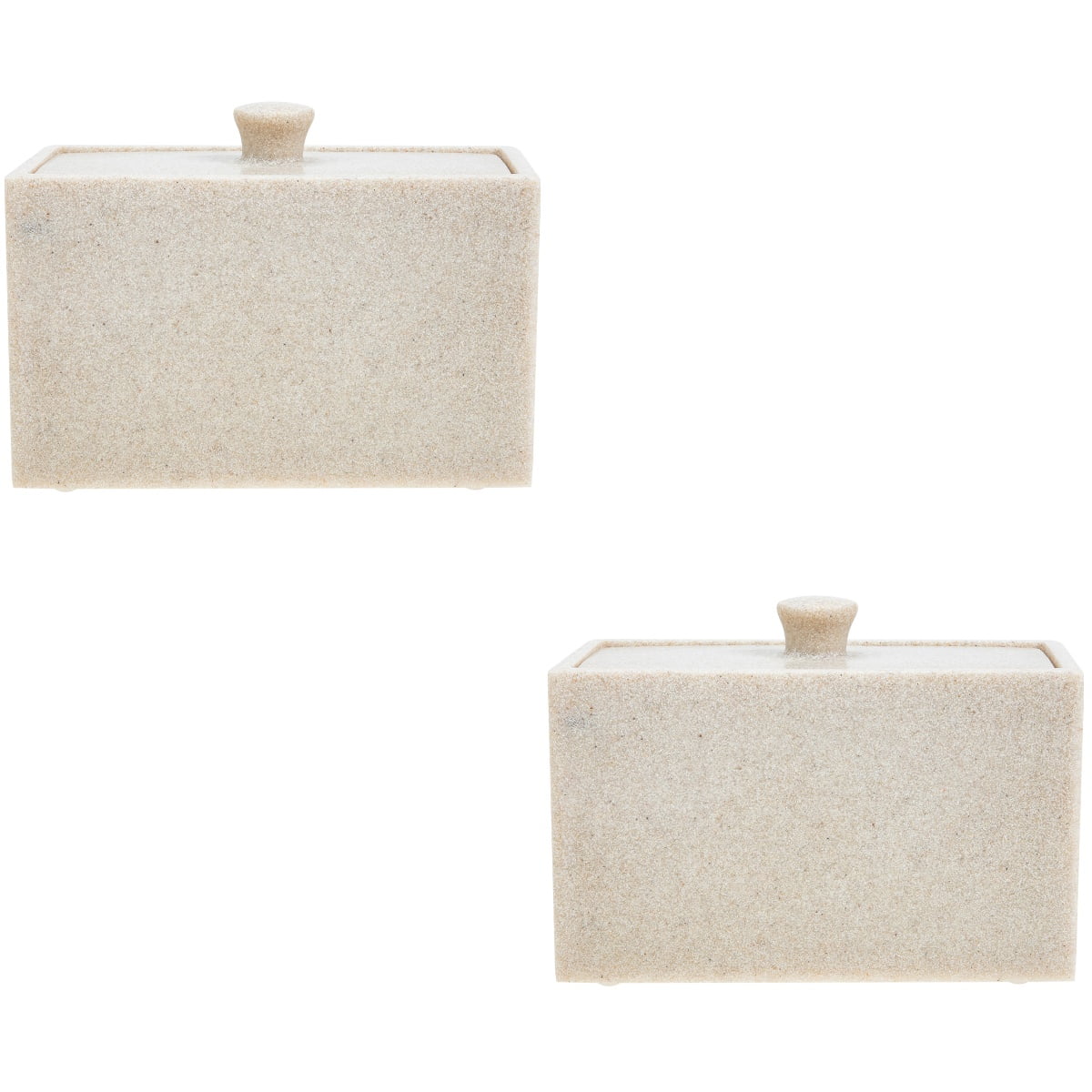 2 PCS Cotton Swabs Dispenser Container Pad Organizer Baby Travel Beige ...