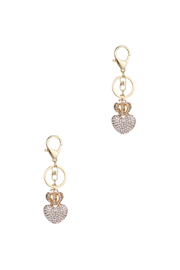 GOOHOCHY Keychain Fashion Heart Crown Organize Keys 2Pcs 4.3X1.4In