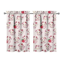 2 PCS Cow Pattern Tier Curtains for Kitchen Windows, Black & White Highland Cow Print 27.5x39 Inch, Farmhouse Rod Pocket Cafe Curtains, Funny Farm Animal Decor