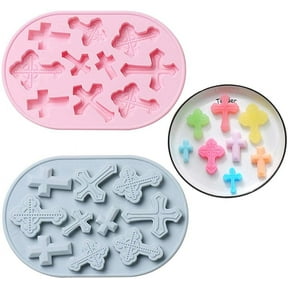 Cross Shaped Silicone Moulds2 PCS Candy Gummy Chocolate Fondant MouldDIY Tool Mold for Cake Decorating, Resin Necklace, Ice Cube -