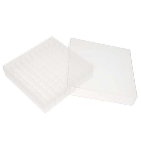 2 PCS Cryovial Storage Boxs Cryogenic Boxes with Lids Transparent