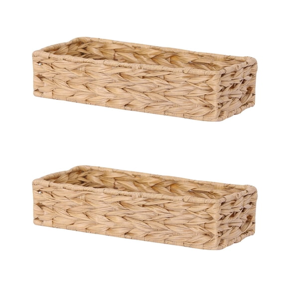 2 Pack Large Black Woven Cube Storage Baskets, Organizer for Home, Office, Closet, Shelf and More
