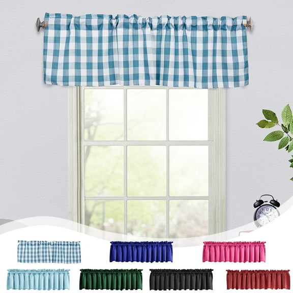 2 PCS Curtain Valances Bedroom Valance Window Curtains,Solid Color Blackout Rod Pocket Window Valance Curtains Decorative,Short Curtain for Rustic Farmhouse Bedroom Living Room Dining Room Home Decor