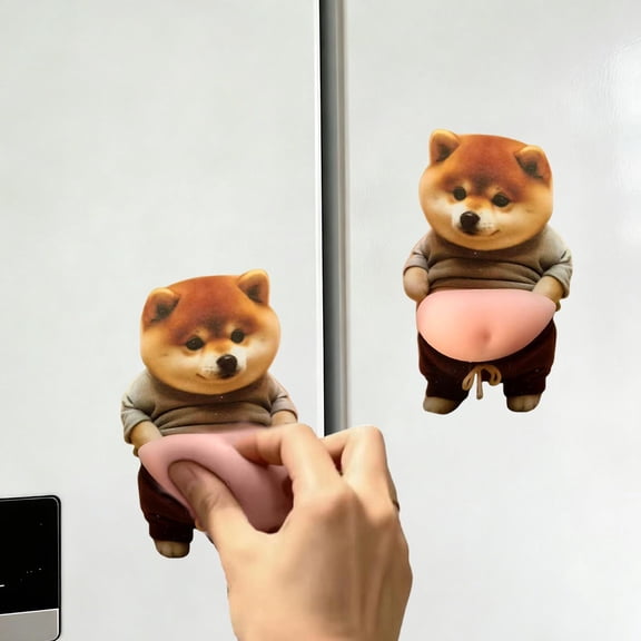 2 PCS Cute Dog Belly Silicone Bumper Stickers, Soft Anti-Collision Door Stopper, Funny Cartoon Puppy Decor for Wall, Furniture, Refrigerator & Home Protection