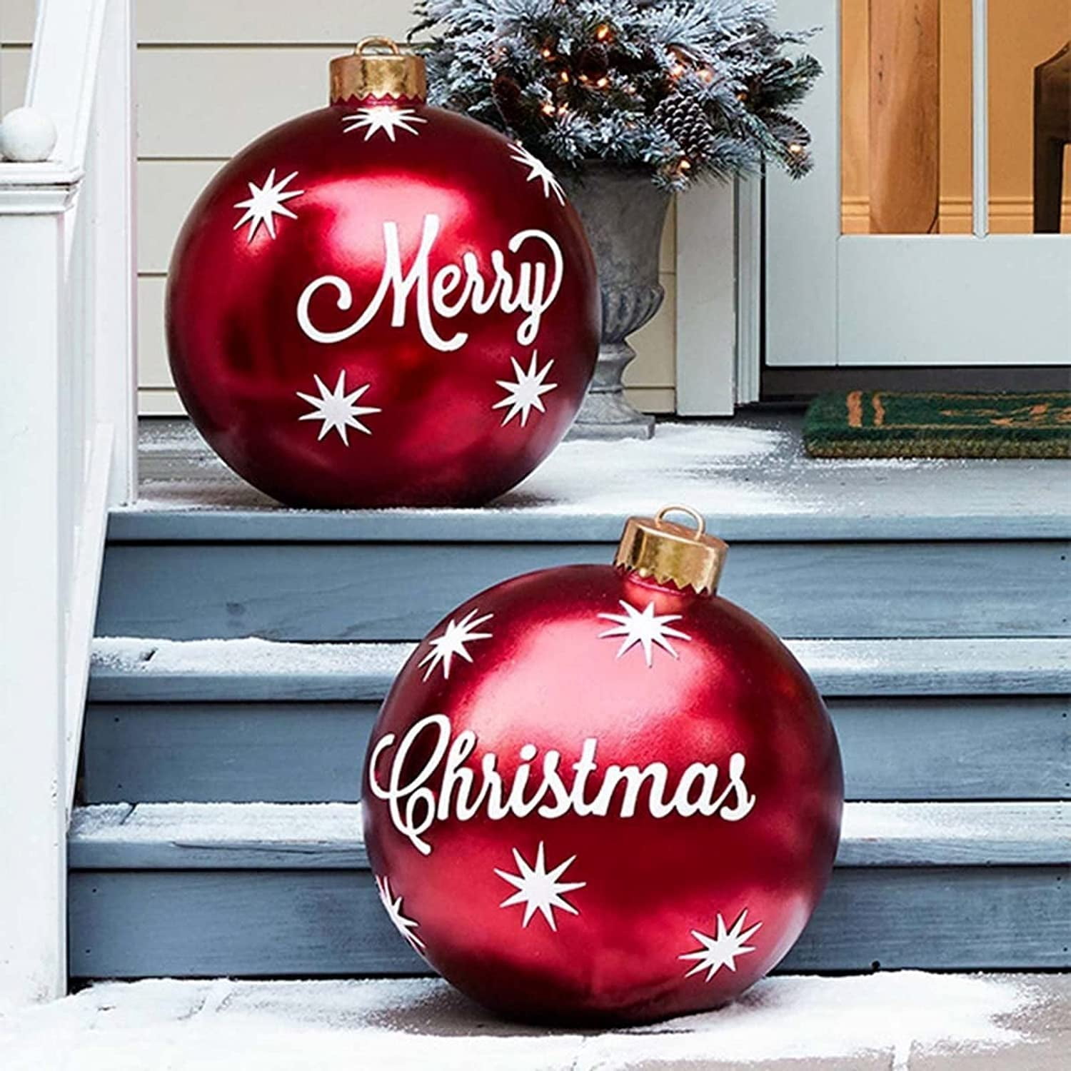 2 PCS Decoration Balls Giant Christmas Decorations Ball, Outdoor PVC