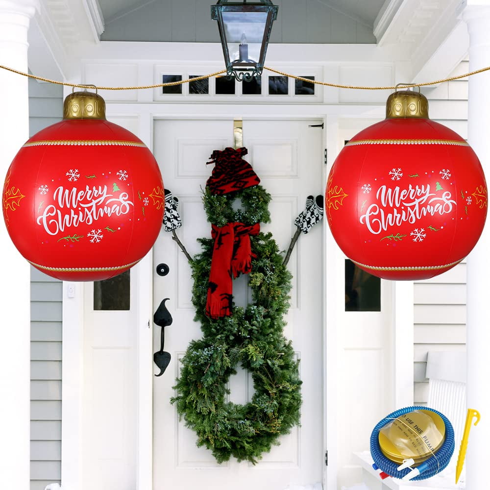 2 PCS Decoration Balls Giant Christmas PVC Inflatable Decorated Ball