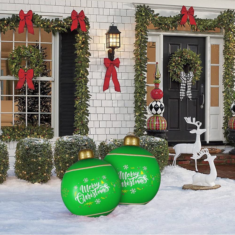 2 PCS Decoration Balls Outdoor Christmas Inflatable Decorated Ball