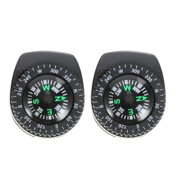 GAXIRE Wristband Compass Black PVC 2Pcs 1.2x0.98x0.39in