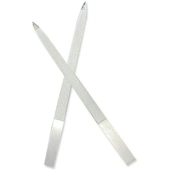 2 PCS Diamond Nail File, 7 Inches, Double Sided Metal Fingernail Manicure Files for Polish Nail