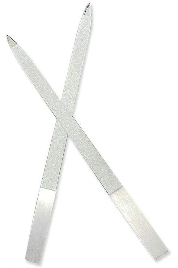 2 PCS Diamond Nail File Double Sided Metal Fingernail Manicure Files for Polish Nail, Removes Nail Ridges 7 Inches