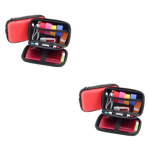 Set of 2 Digital Accessories Storage Bags with Memory Card Organizer for Easy Travel and Daily Use