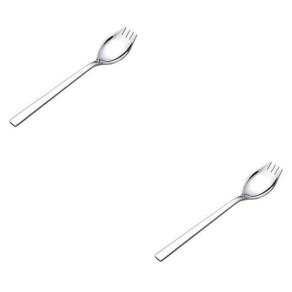 SOPOTUTU 2-Piece Stainless Steel Cream Spoon Set with Handle, Handcrafted Dessert and Coffee Spoons for Kitchen and Dining