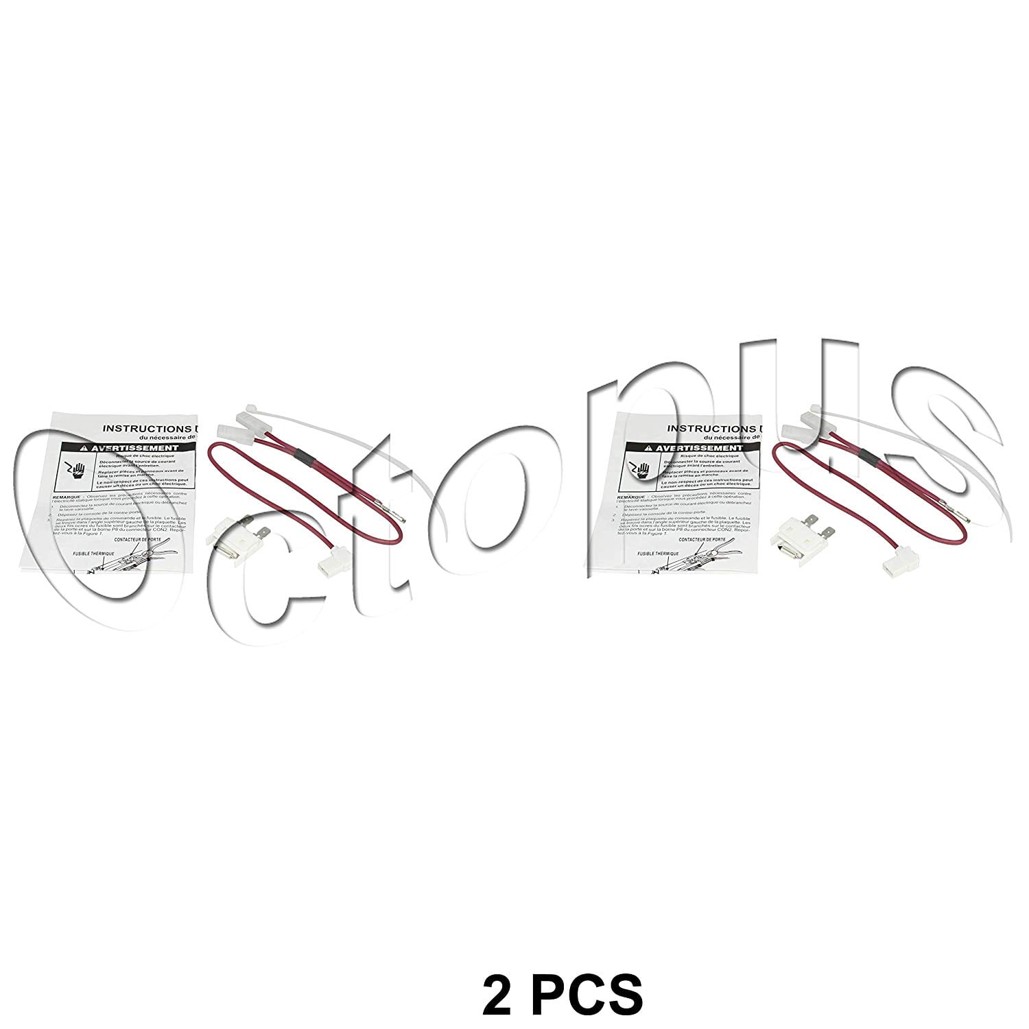 2 PCS Dishwasher Thermal Fuse Kit for Whirlpool AP3115186 3375557 3376359 675813