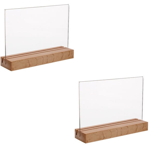 KALLORY Acrylic Information Stand for Business Owners, 2 Pack, 5.9 x 3.9 x 1.9 Inches, Ideal for Restaurants and Retail Displays