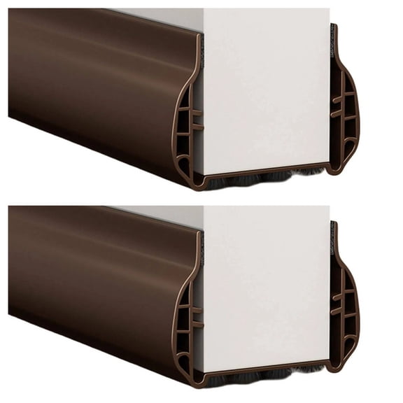 2 PCS Under Door Draft Stopper, PVC Door Draught Excluder with Brush Storm Door Sweep Door Bottom Seal Fit for 1.3"-2.17" Thickness Interior Exterior Doors