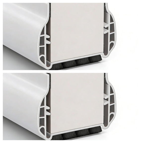 2 PCS Under Door Draft Stopper, PVC Door Draught Excluder with Brush Storm Door Sweep Door Bottom Seal Fit for 1.3"-2.17" Thickness Interior Exterior Doors