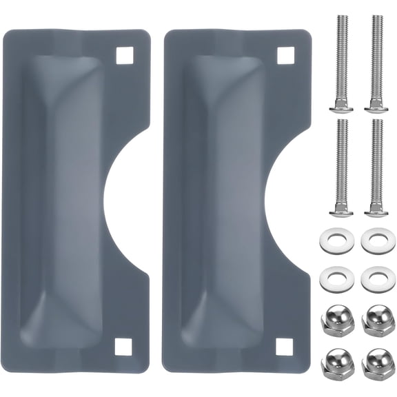 2 PCS Door Latch Guard Plate, 3 X 7'' Door Latch Protector, Door Lock Plate Cover, Electroplated Sand Carbon Steel, Against Forced Entry, Easy to Install, Gray