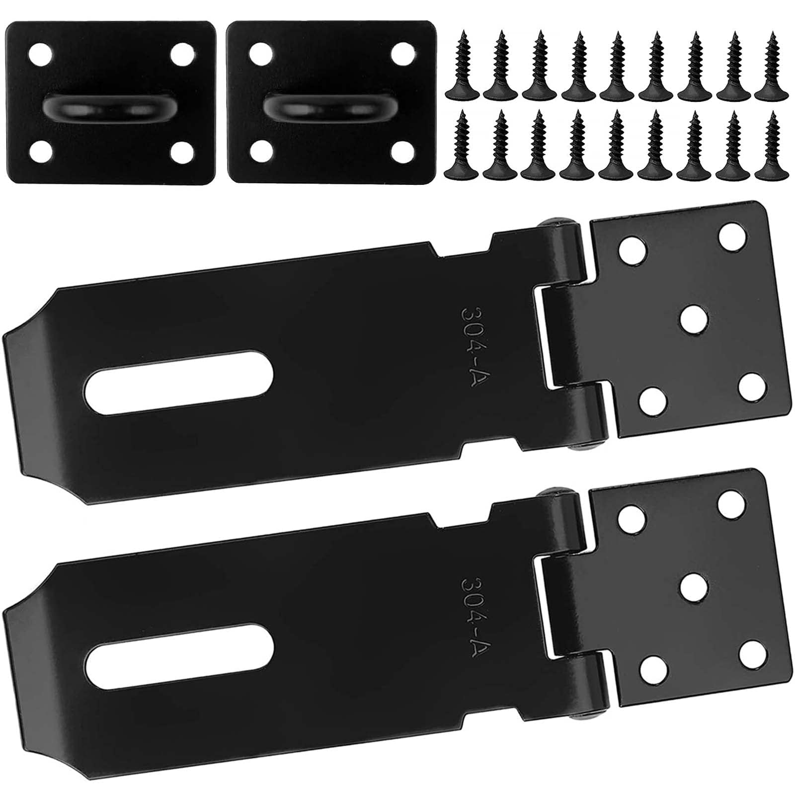 2 PCS Door Padlock Hasp, 4 Inch Stainless Steel Padlock Hasp and Staple